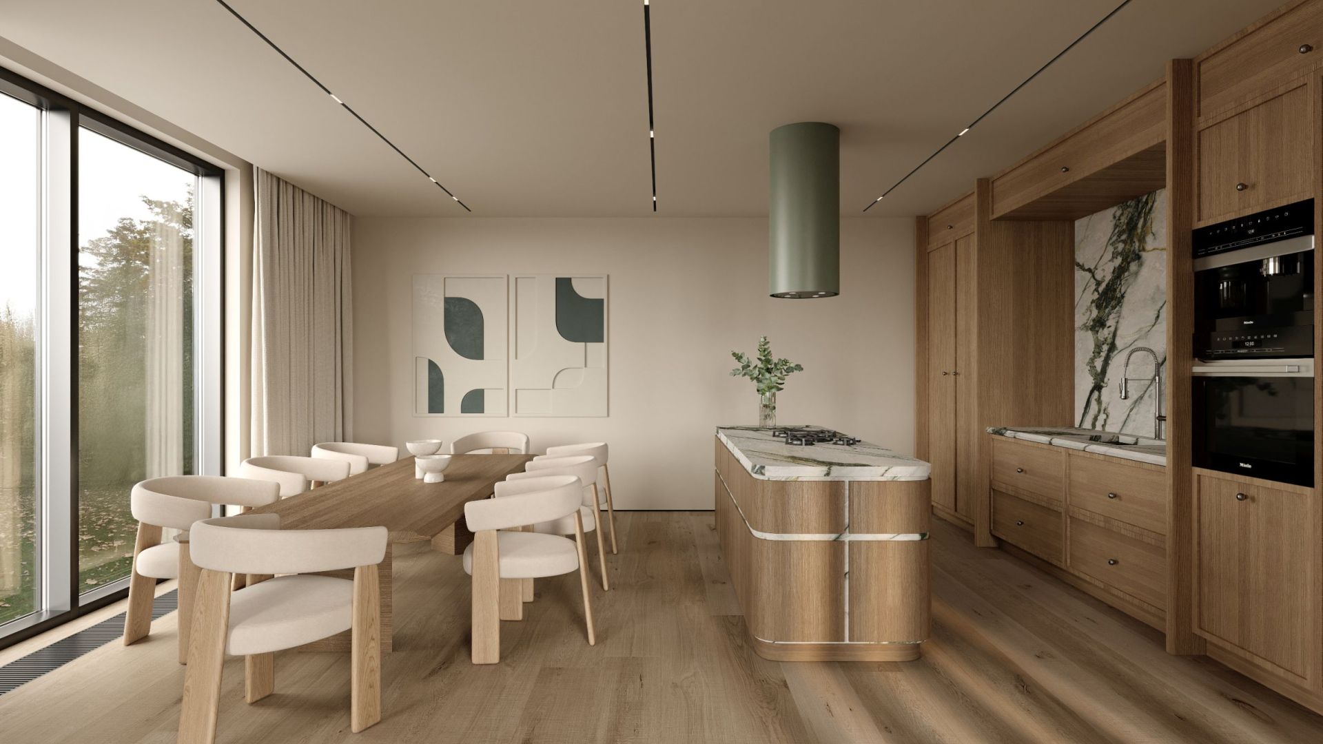 Okap wyspowy Tubo Eucalyptus - Eukaliptusowy - Wizualizacja 6