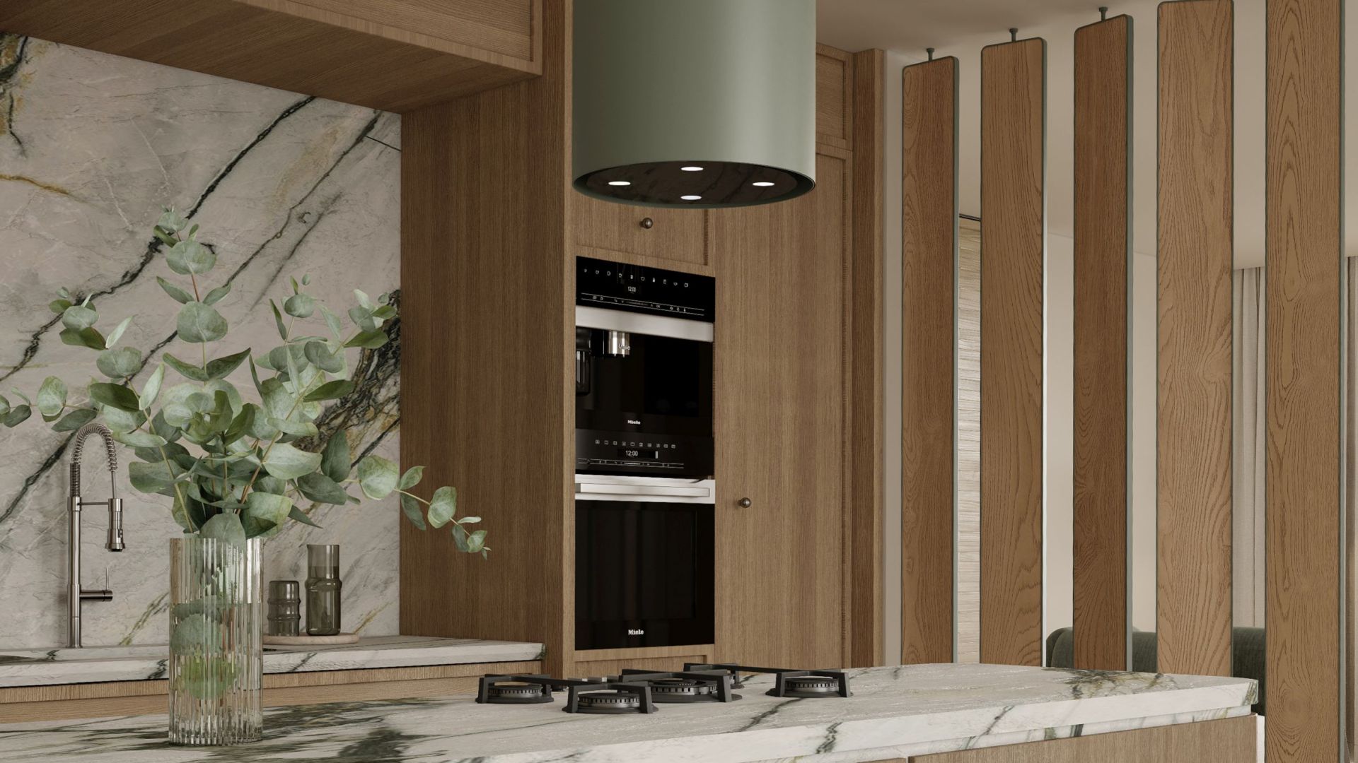 Okap wyspowy Tubo Eucalyptus - Eukaliptusowy - Wizualizacja 9