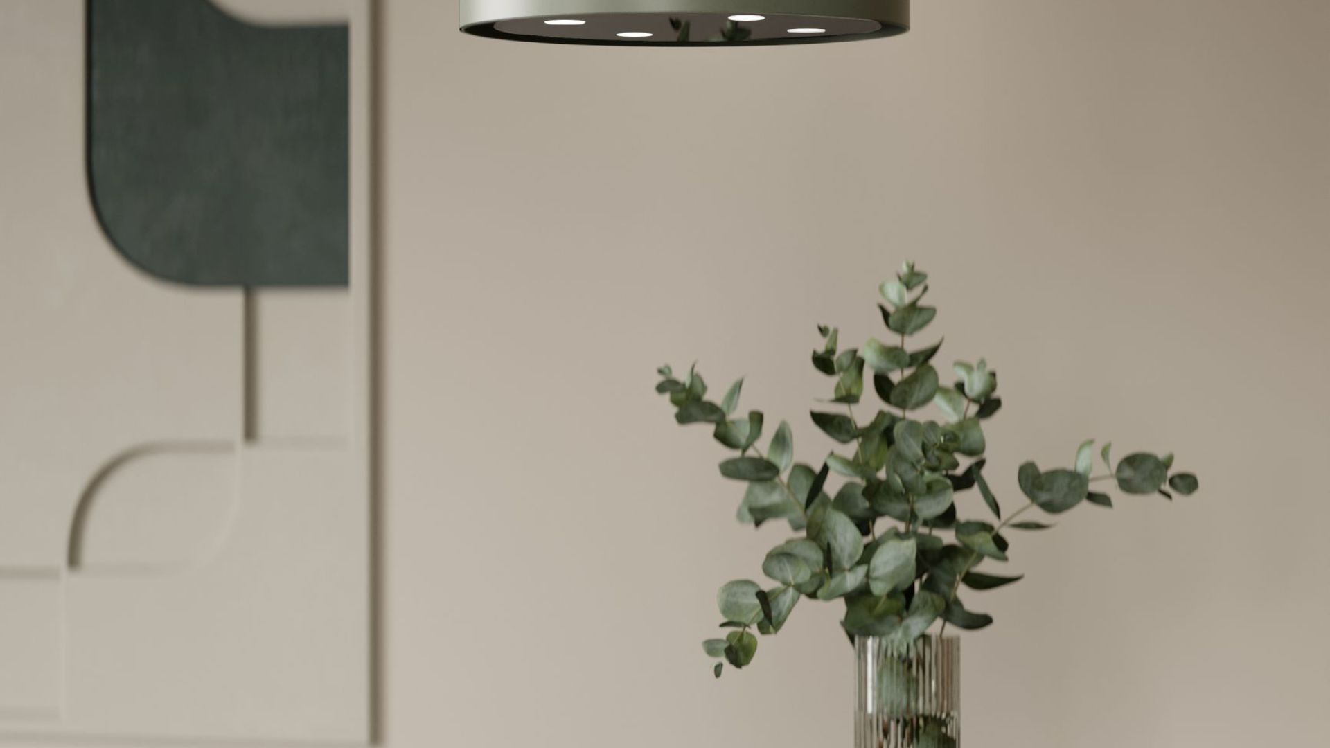 Okap wyspowy Tubo Eucalyptus - Eukaliptusowy - Wizualizacja