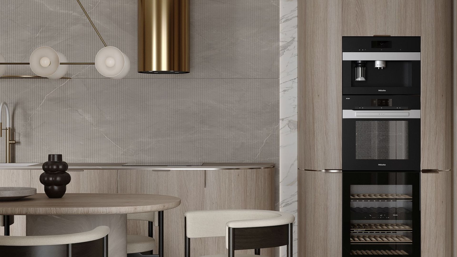 Okap wyspowy Tubo Royal Gold Gesture Control - Gold - Wizualizacja 6