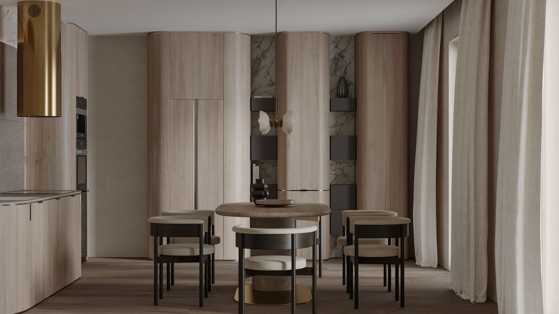 Okap wyspowy Tubo Royal Gold Gesture Control - Gold - Wizualizacja 9