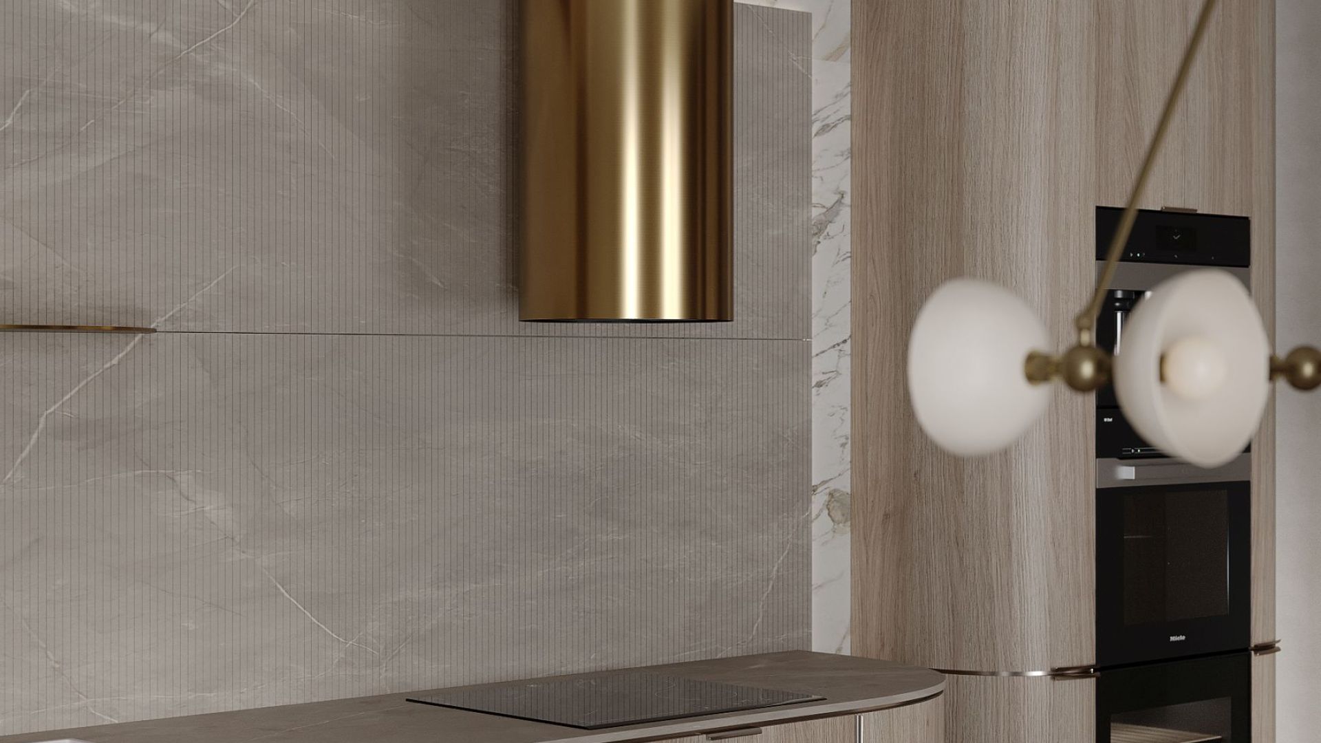 Okap wyspowy Tubo Royal Gold Gesture Control - Gold - Wizualizacja 7