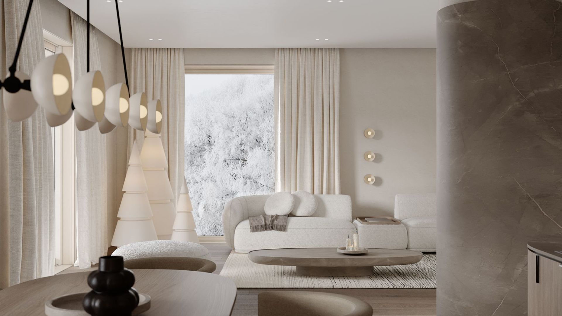 Okap wyspowy Tubo Sterling Gold Gesture Control - Gold - Wizualizacja 3