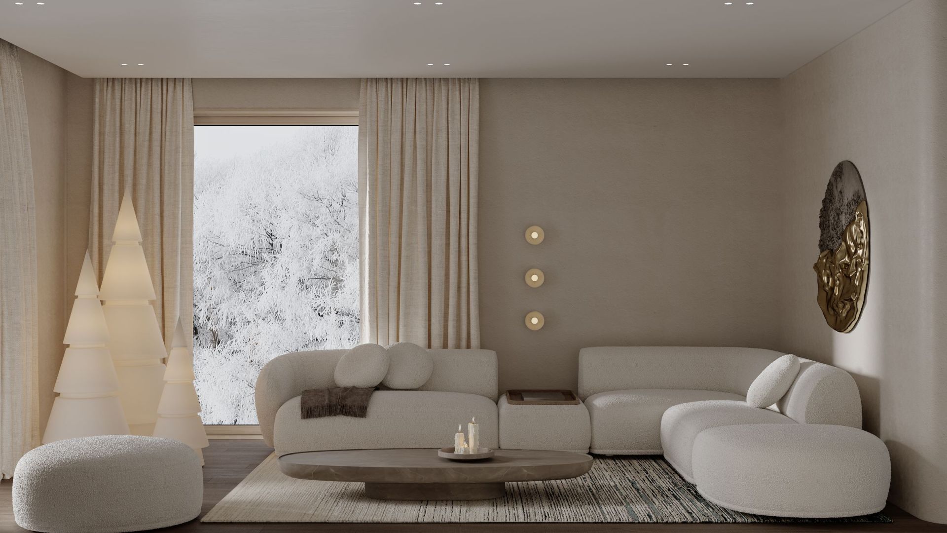 Okap wyspowy Tubo Sterling Gold Gesture Control - Gold - Wizualizacja 5