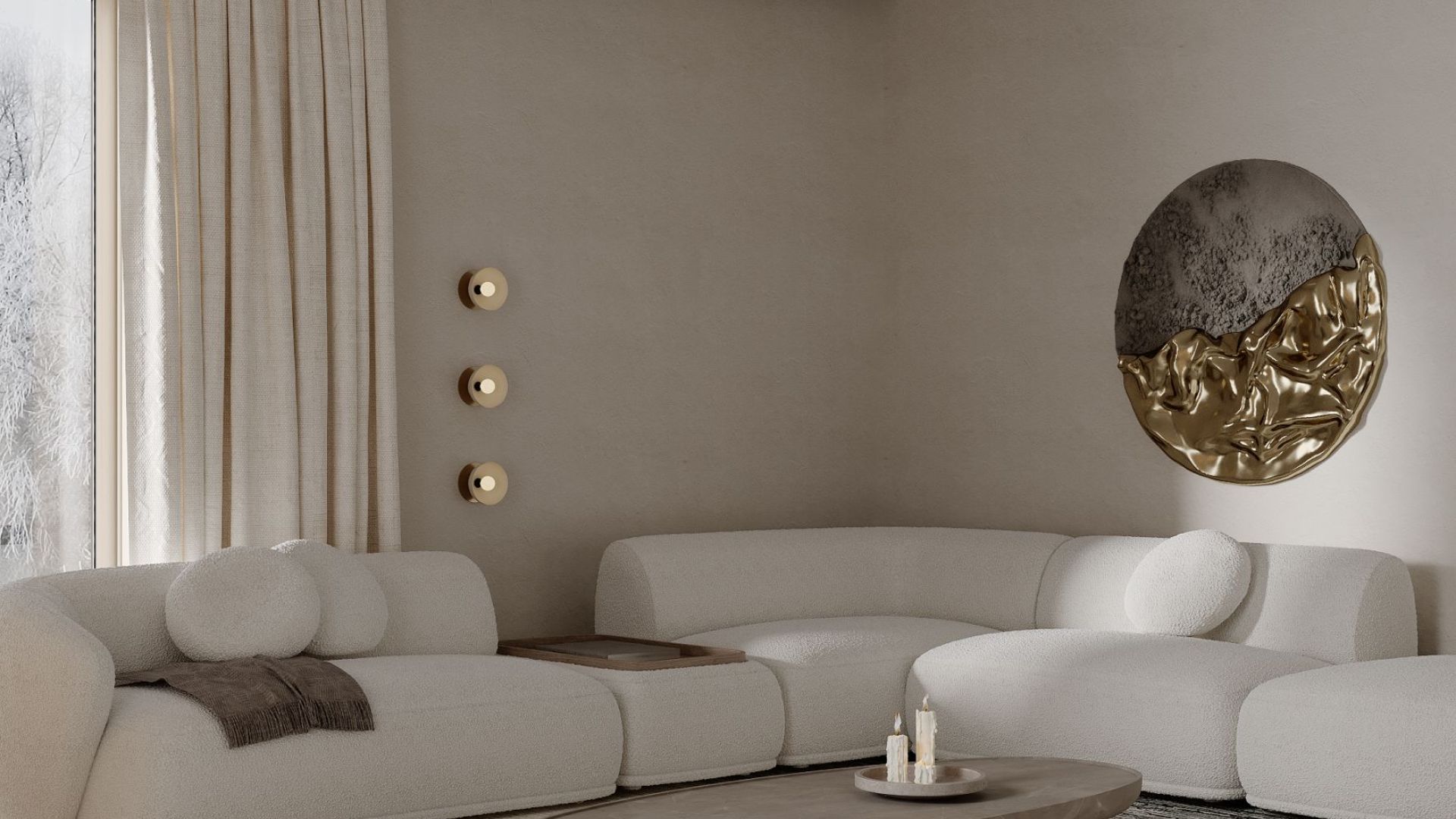 Okap wyspowy Tubo Sterling Gold Gesture Control - Gold - Wizualizacja 9