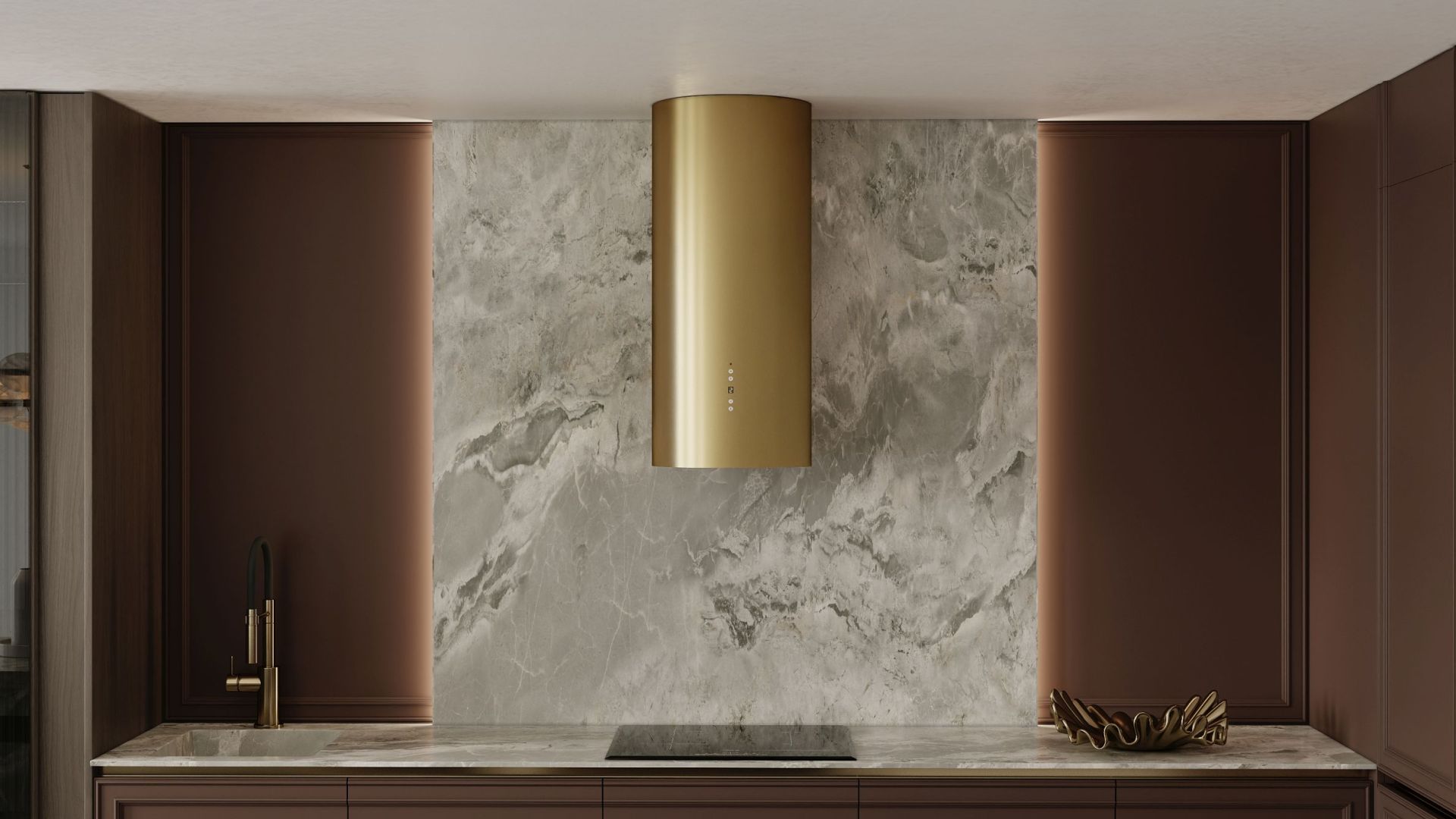 Okap kominowy Cylindro OR Złoty BLDC - Gold - Wizualizacja