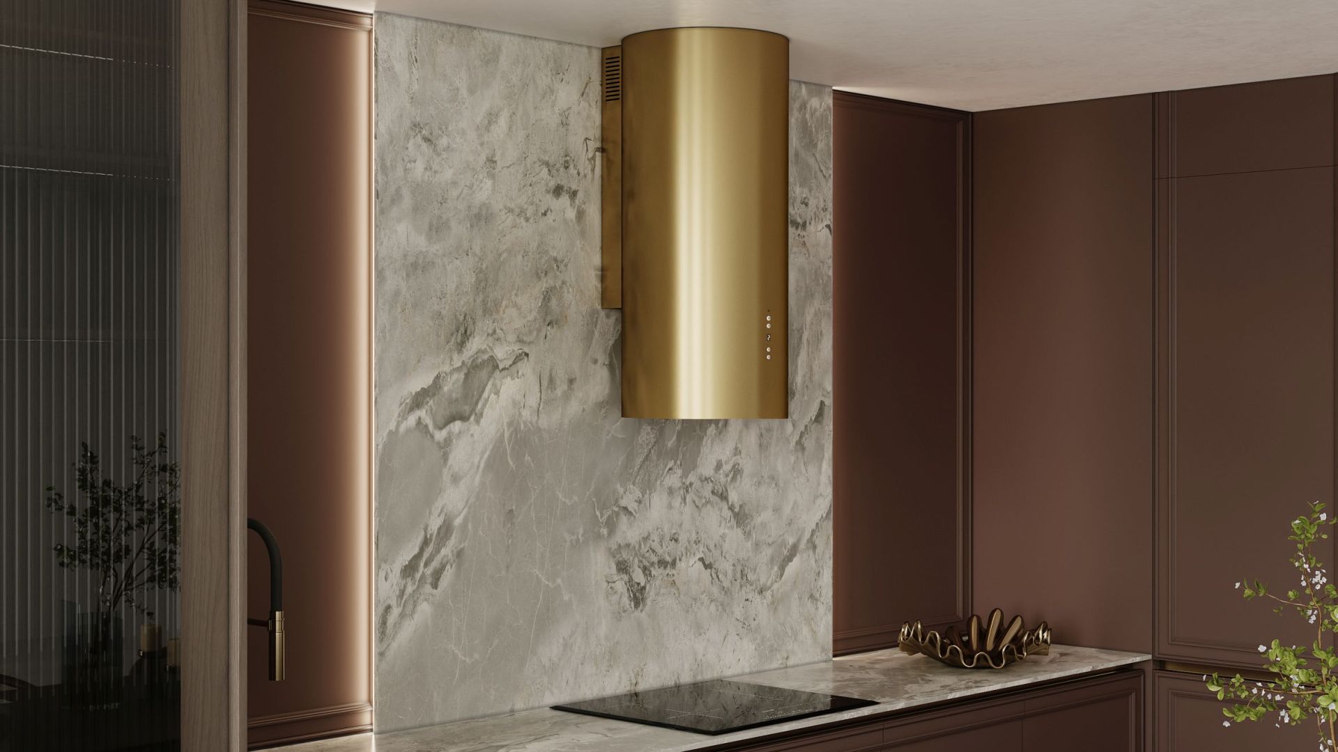 Okap kominowy Cylindro OR Złoty BLDC - Gold - Wizualizacja 2