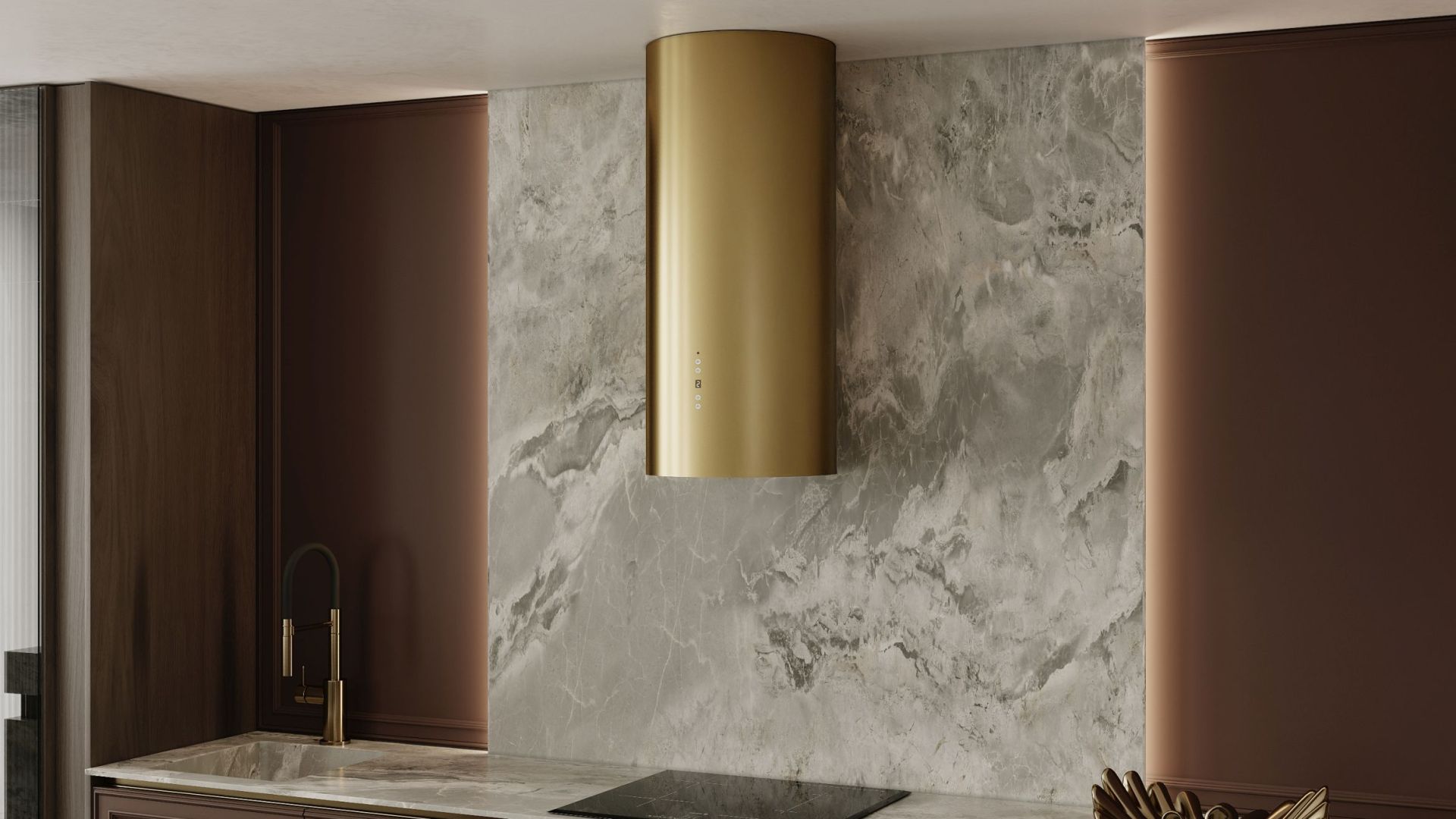 Okap kominowy Cylindro OR Złoty BLDC - Gold - Wizualizacja 4