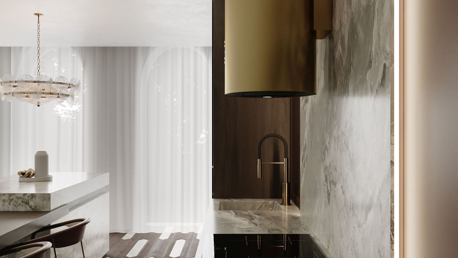 Okap kominowy Cylindro OR Złoty BLDC - Gold - Wizualizacja 6