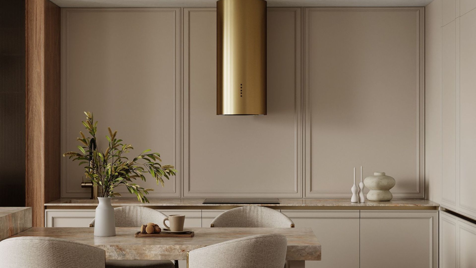 Okap kominowy Cylindro OR Eco Złoty - Gold - Wizualizacja 2