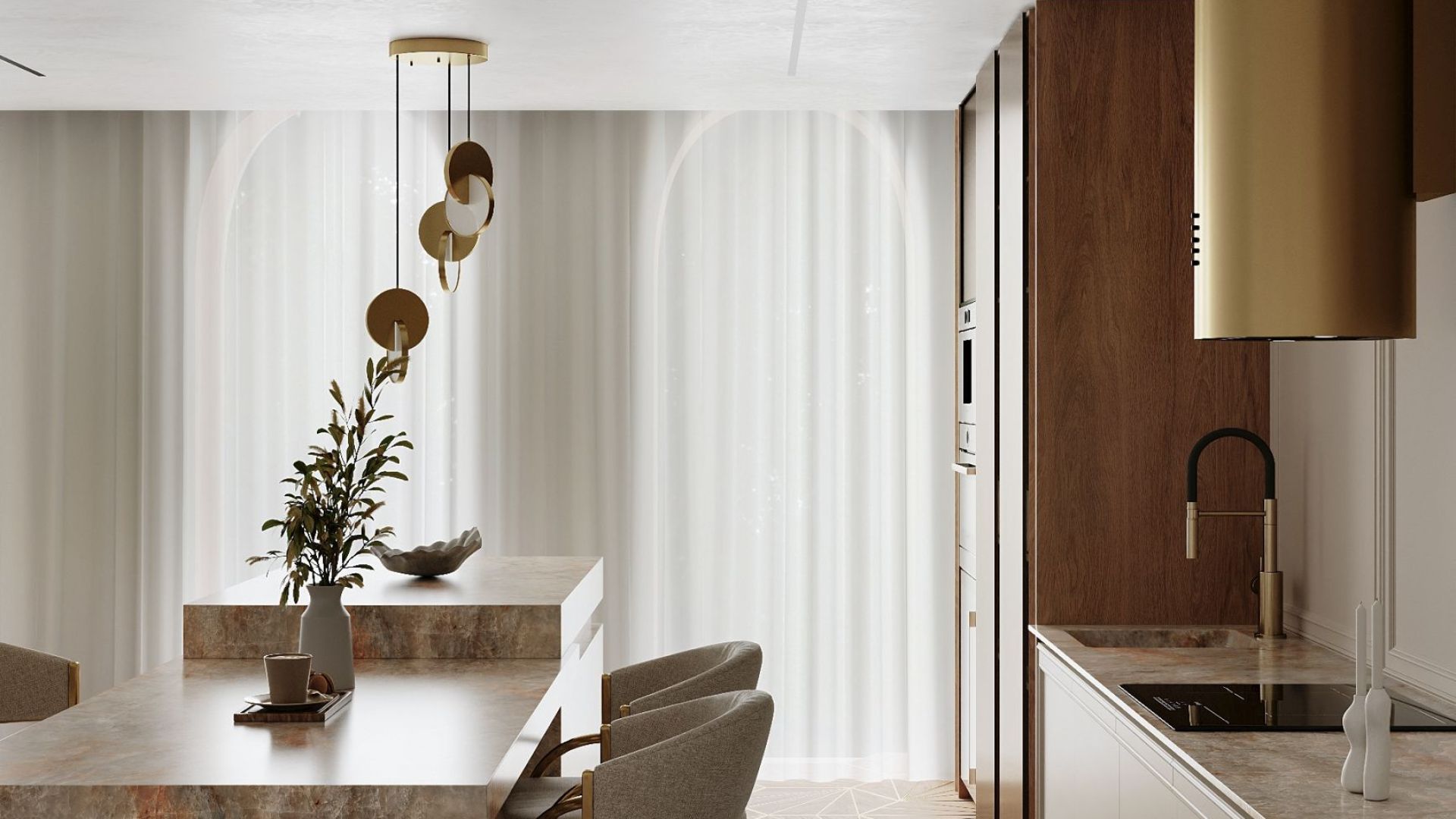 Okap kominowy Cylindro OR Eco Złoty - Gold - Wizualizacja 8