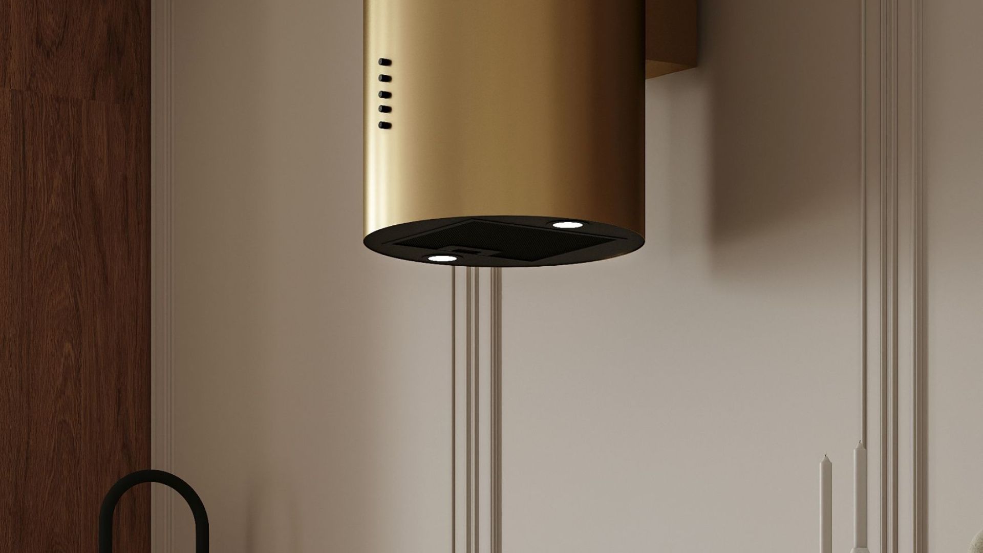 Okap kominowy Cylindro OR Eco Złoty - Gold - Wizualizacja 9