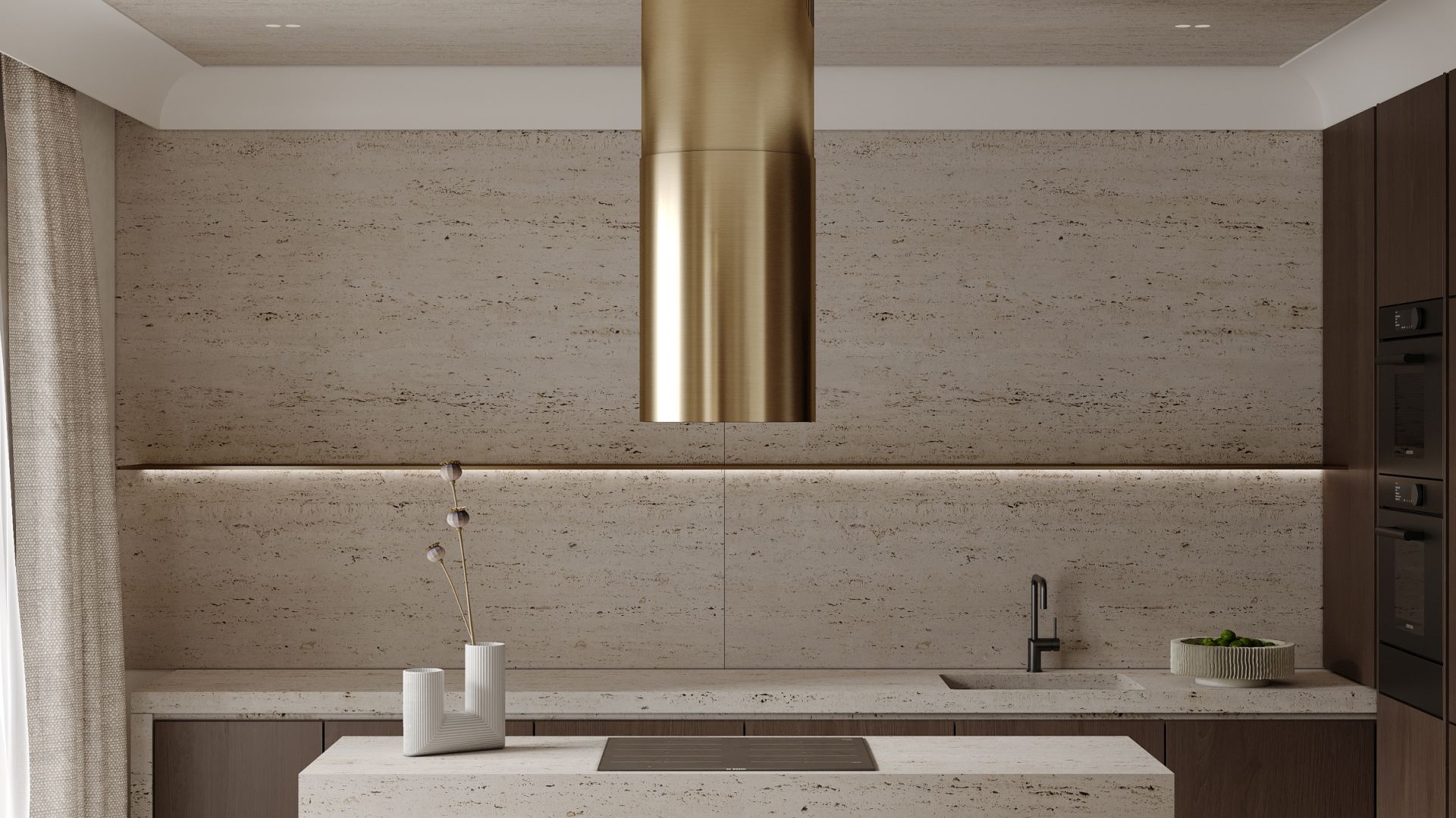 Okap kominowy Tubo OR Royal Gold Gesture Control - Gold - Wizualizacja 3