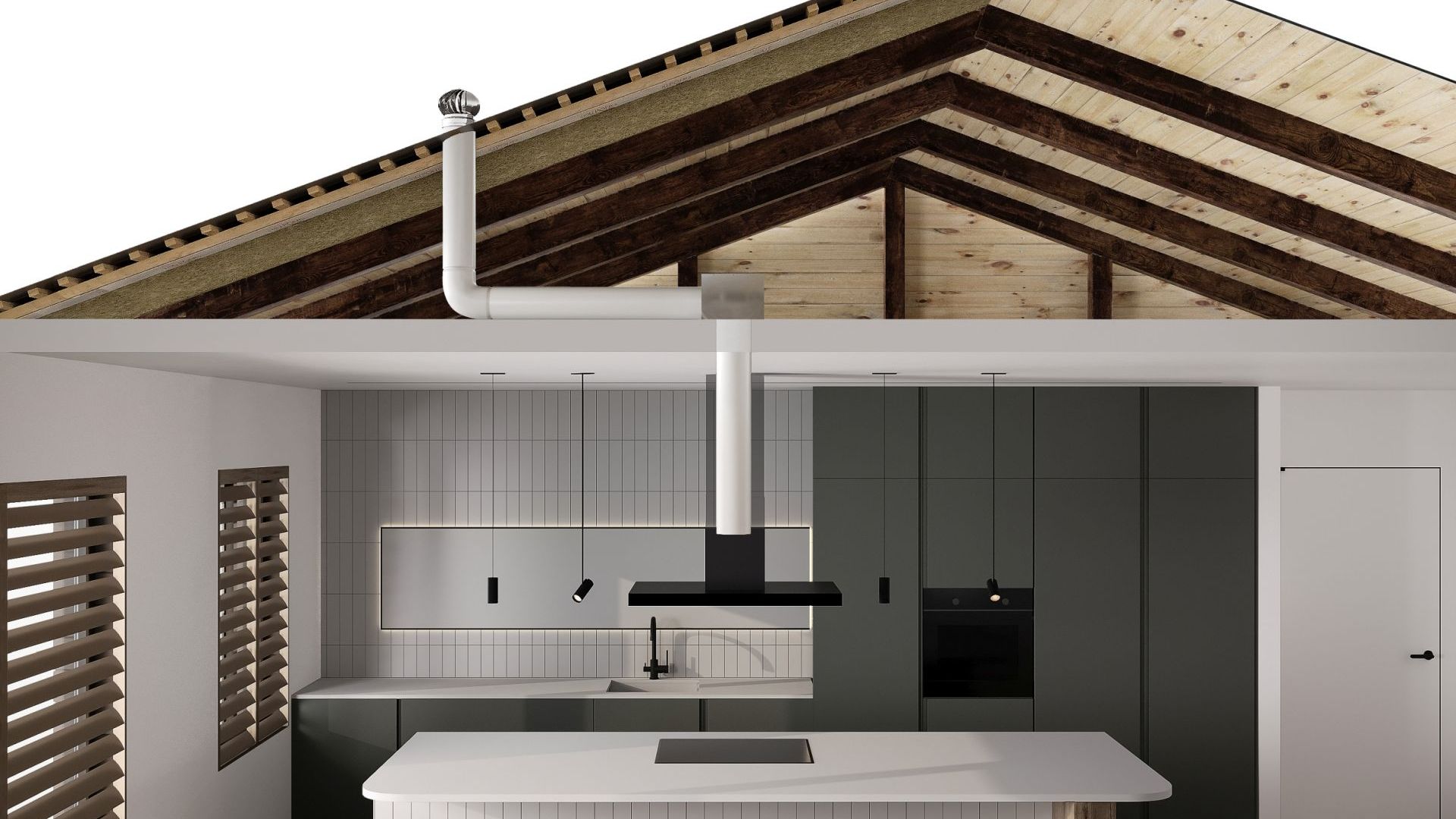 Turbina zewnętrzna poddaszowa N-1000 ALU aluminiowa - Wizualizacja