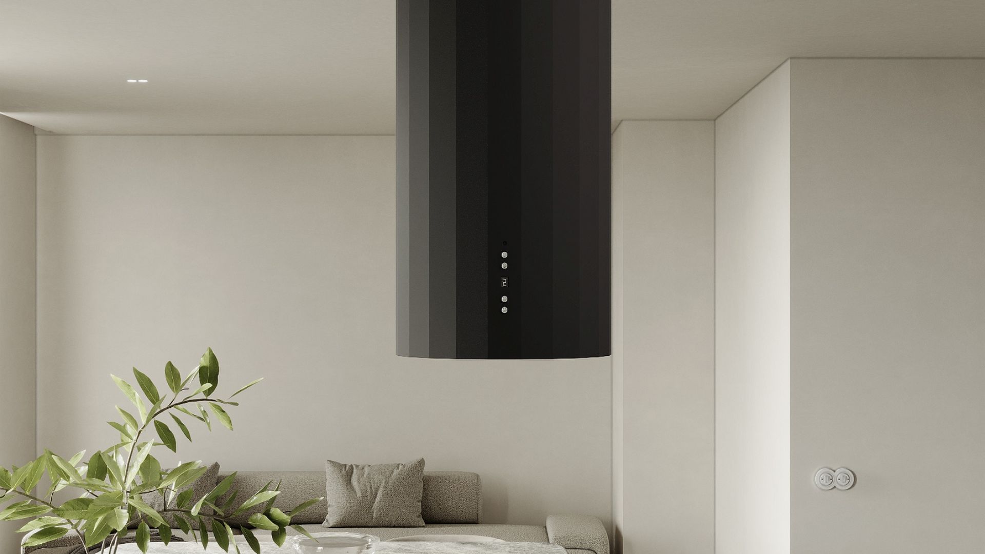 Okap wyspowy Viva Black Matt - Czarny Matt - Wizualizacja 2