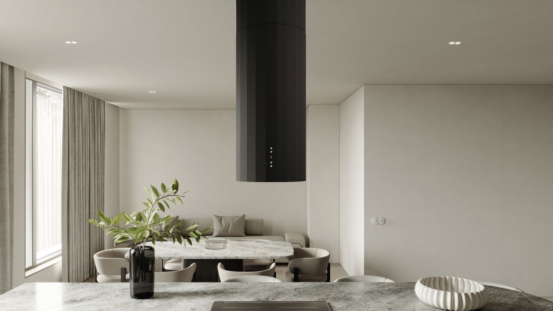 Okap wyspowy Viva Black Matt - Czarny Matt - Wizualizacja 8