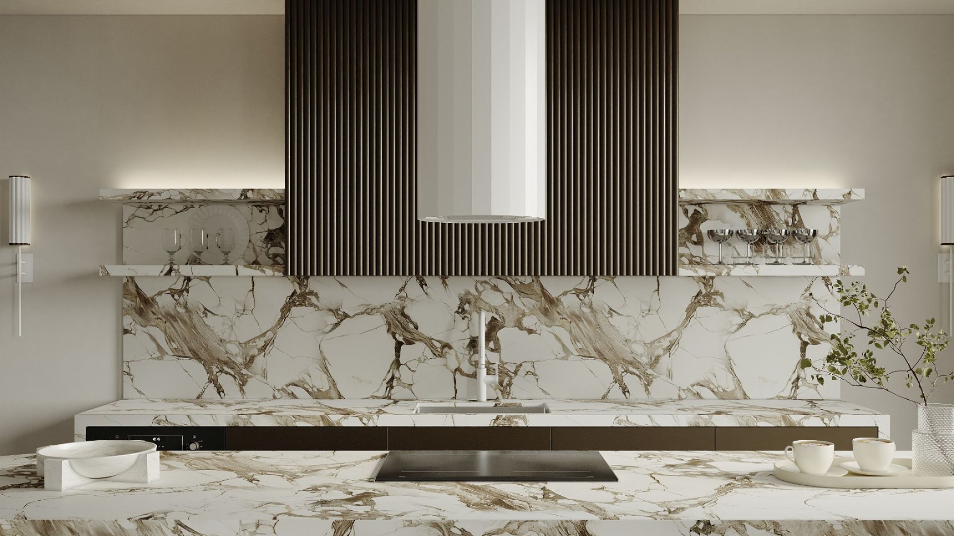 Okap wyspowy Viva White Matt - Biały Matt - Wizualizacja 4