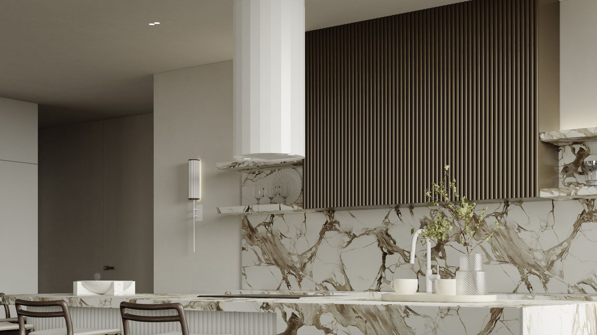 Okap wyspowy Viva White Matt - Biały Matt - Wizualizacja 6