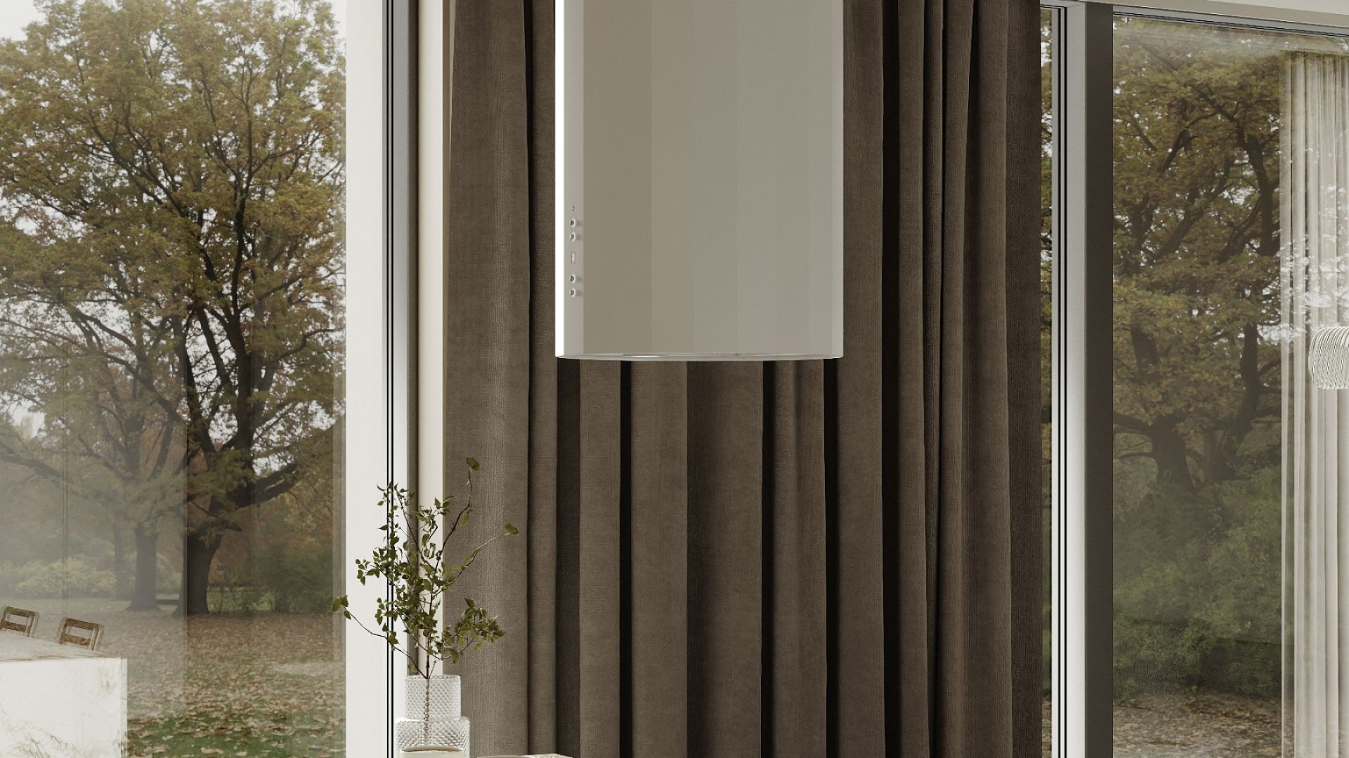 Okap wyspowy Viva White Matt - Biały Matt - Wizualizacja 7