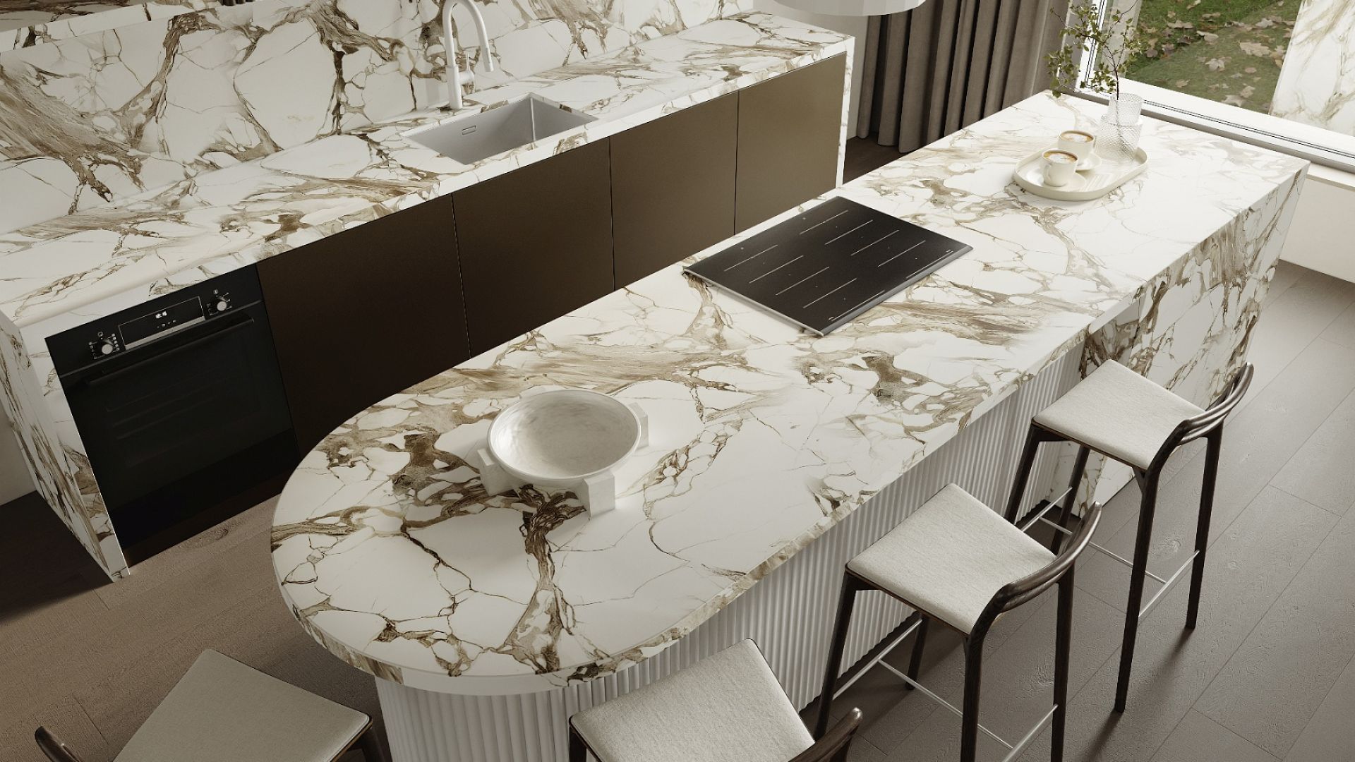 Okap wyspowy Viva White Matt - Biały Matt - Wizualizacja 8