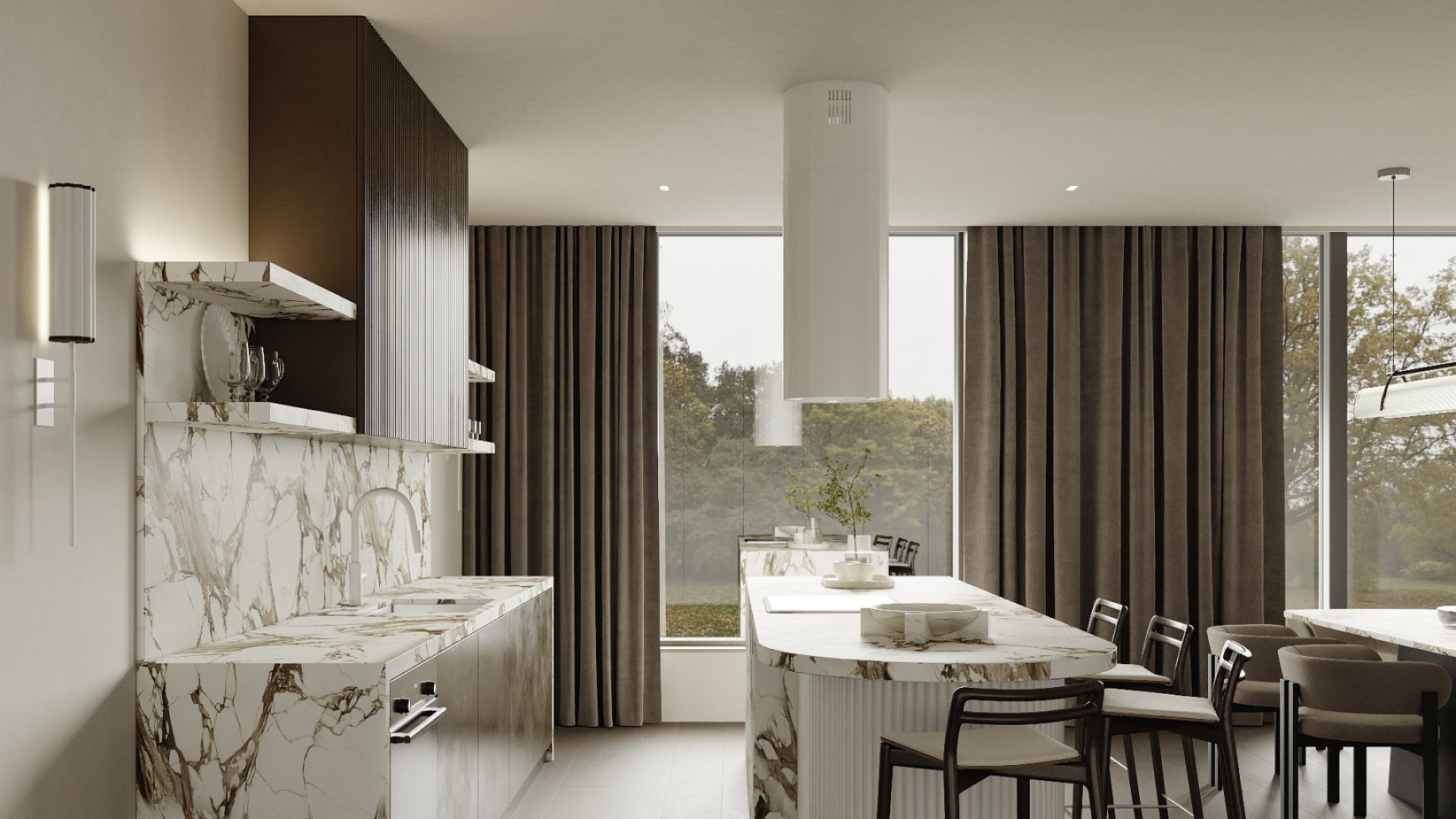 Okap wyspowy Viva White Matt - Biały Matt - Wizualizacja 9