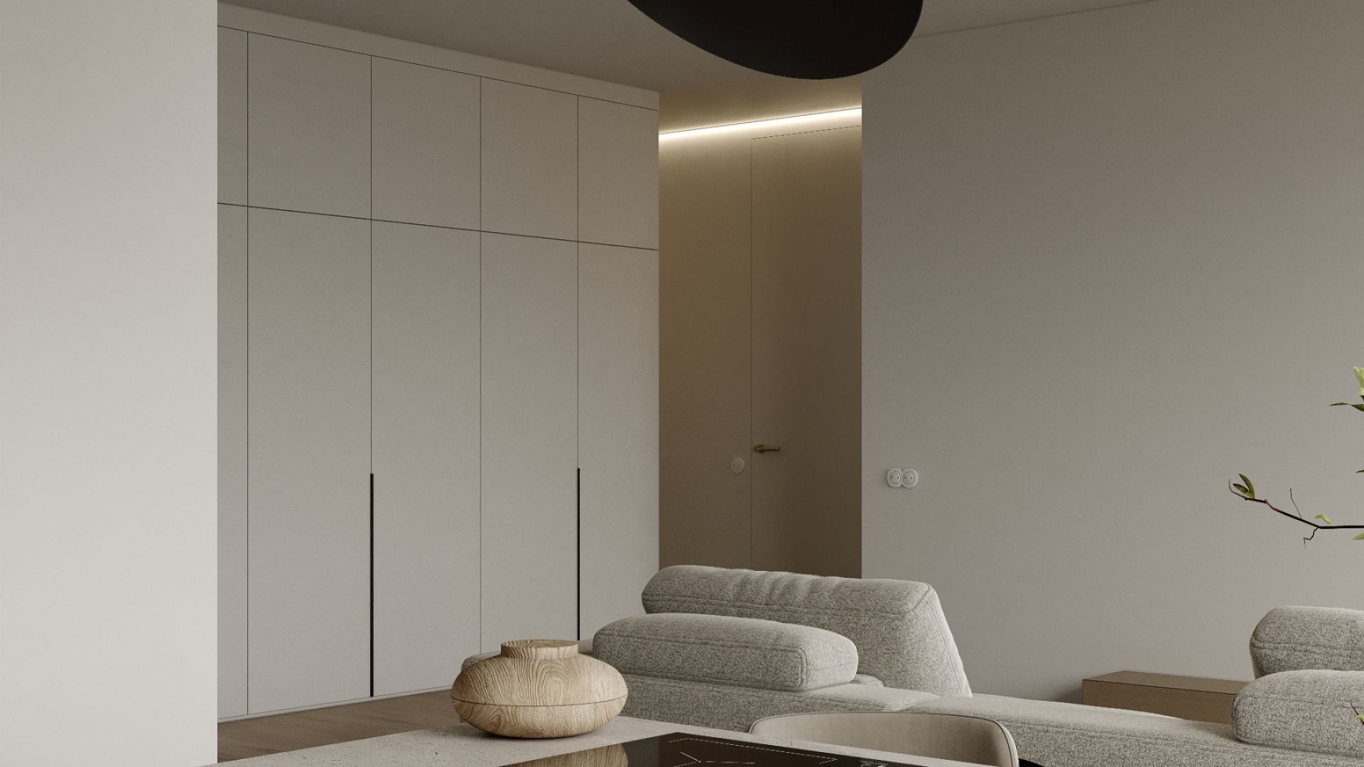 Okap wyspowy Hiro Black Matt - Czarny Matt - Wizualizacja 6