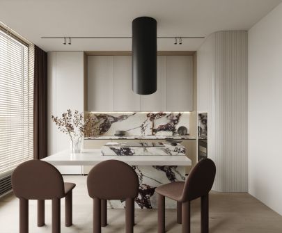 Okap wyspowy Hiro Color Black-Copper - Czarny Matt/Miedziany - 40 cm - Wizualizacja