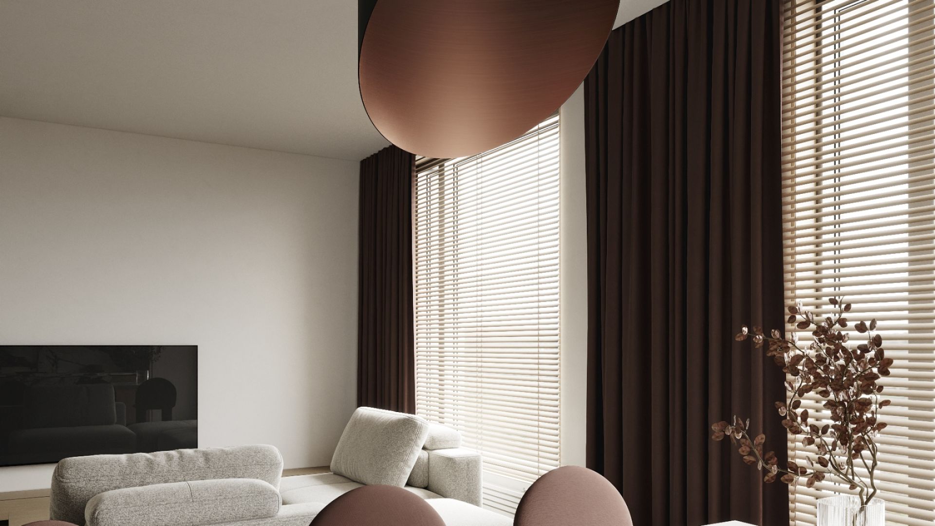 Okap wyspowy Hiro Color Black-Copper - Czarny Matt/Miedziany - Wizualizacja 5