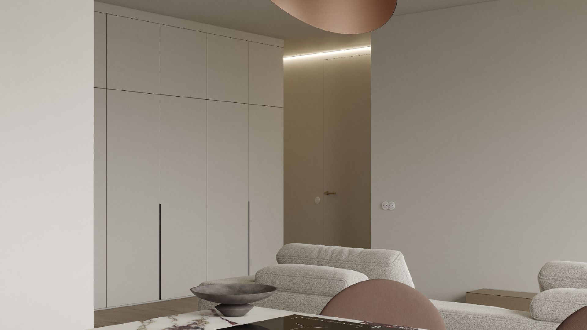 Okap wyspowy Hiro Color Black-Copper - Czarny Matt/Miedziany - Wizualizacja 8