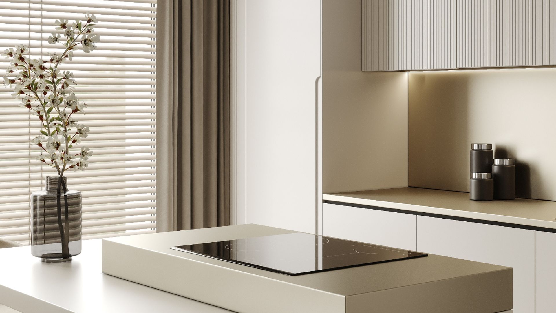 Okap wyspowy Hiro Color Black-Gold - Czarny Matt/Złoty - Wizualizacja 6