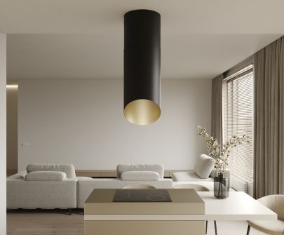 Okap wyspowy Hiro Color Black-Gold - Czarny Matt/Złoty - 40 cm - Wizualizacja