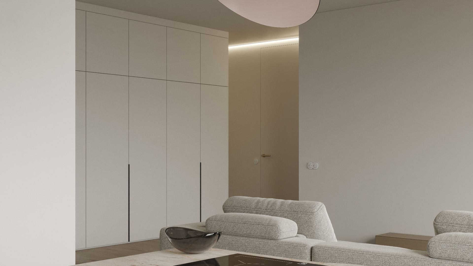 Okap wyspowy Hiro Color Black-Kashmir - Czarny Matt/Kashmir - Wizualizacja 5