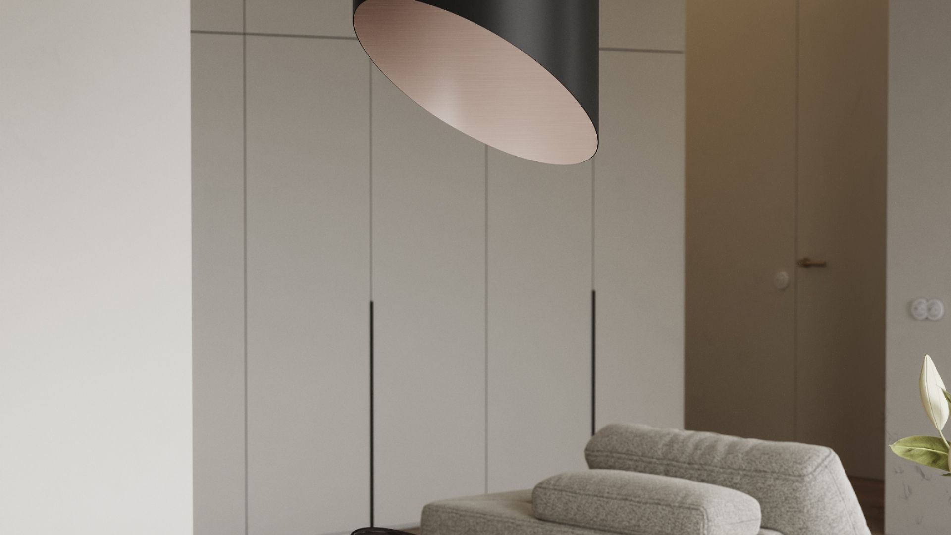 Okap wyspowy Hiro Color Black-Kashmir - Czarny Matt/Kashmir - Wizualizacja 6