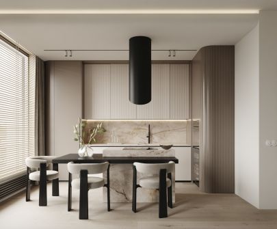 Okap wyspowy Hiro Color Black-Kashmir - Czarny Matt/Kashmir - 40 cm - Wizualizacja