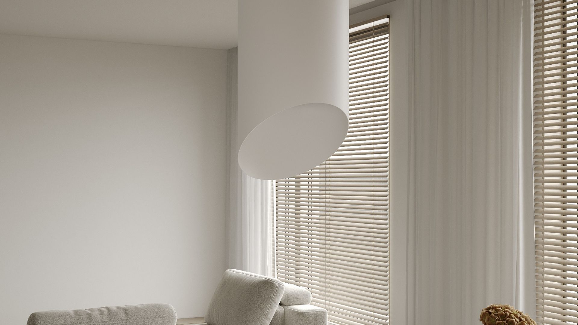 Okap wyspowy Hiro White Matt - Biały Matt - Wizualizacja 4