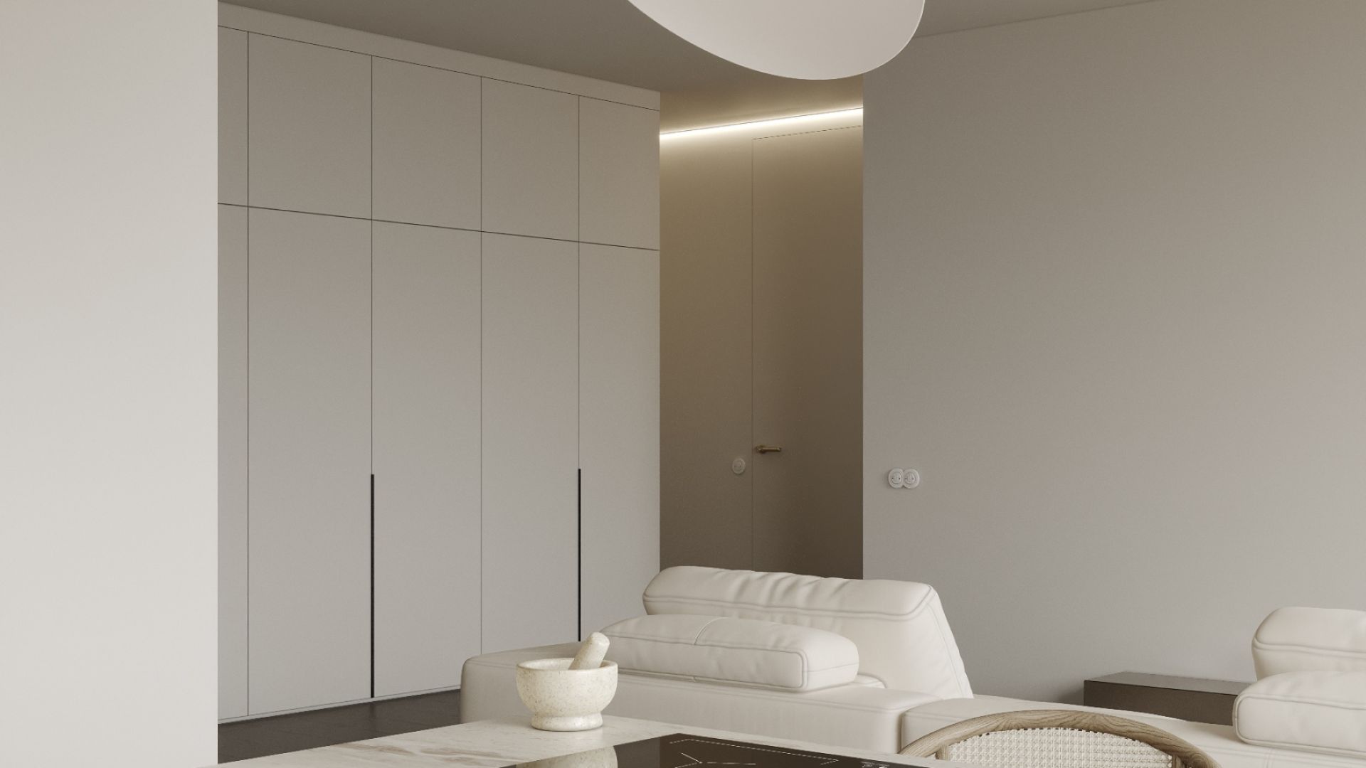 Okap wyspowy Hiro White Matt - Biały Matt - Wizualizacja 6