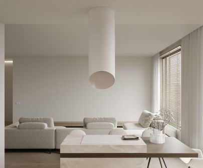 Okap wyspowy Hiro Color White-Kashmir - Biały Matt/Kashmir - 40 cm - Wizualizacja