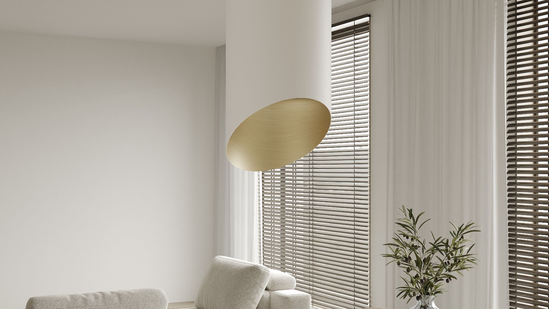 Okap wyspowy Hiro Color White-Gold - Biały Matt/Złoty - Wizualizacja 4