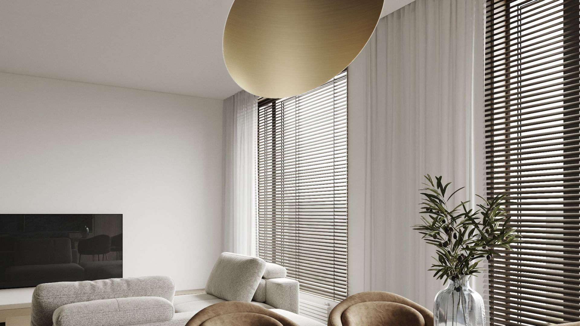 Okap wyspowy Hiro Color White-Gold - Biały Matt/Złoty - Wizualizacja 6