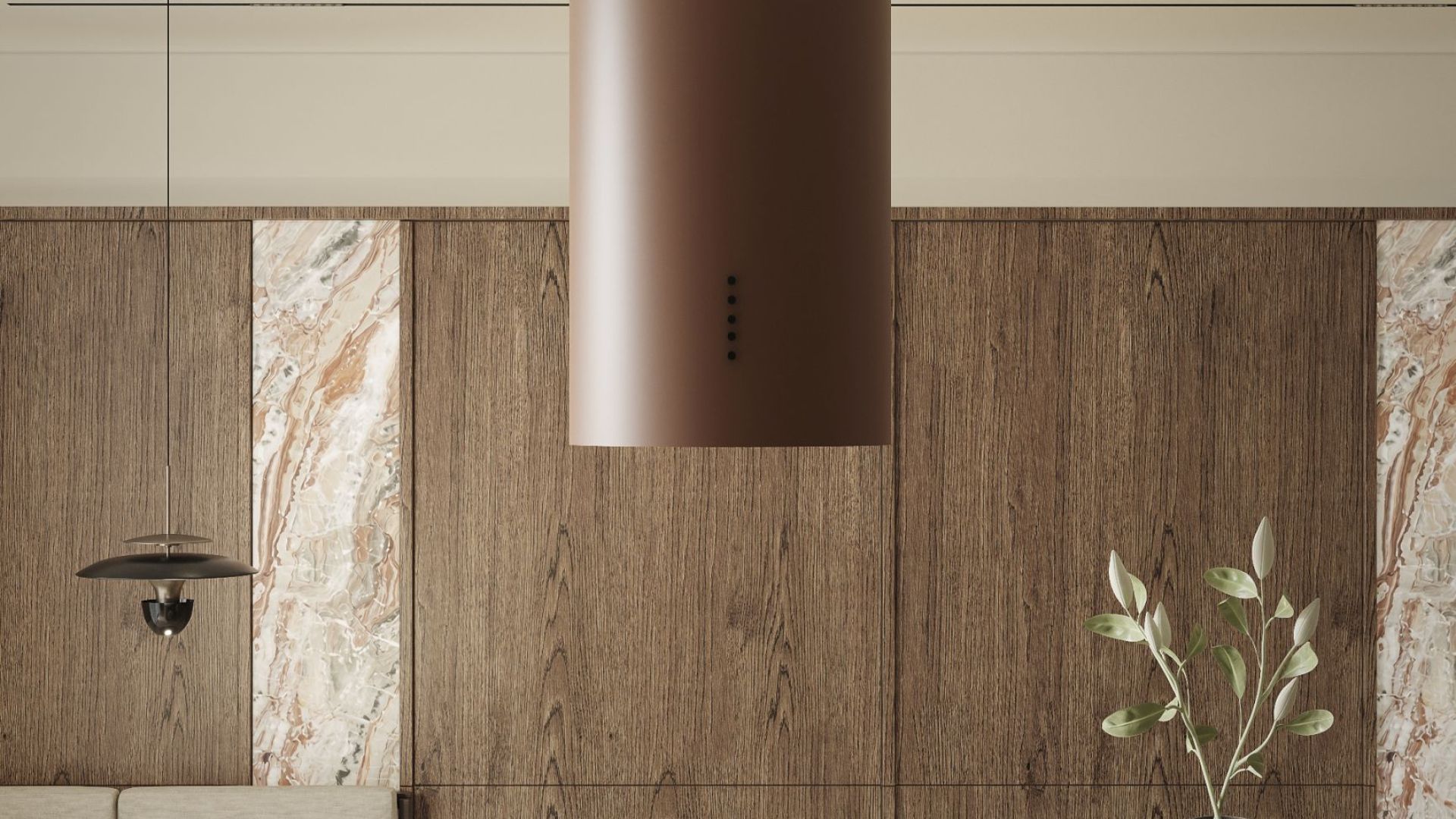 Okap wyspowy Cylindro Eco Dusty Rose - Dusty Rose - Wizualizacja 4