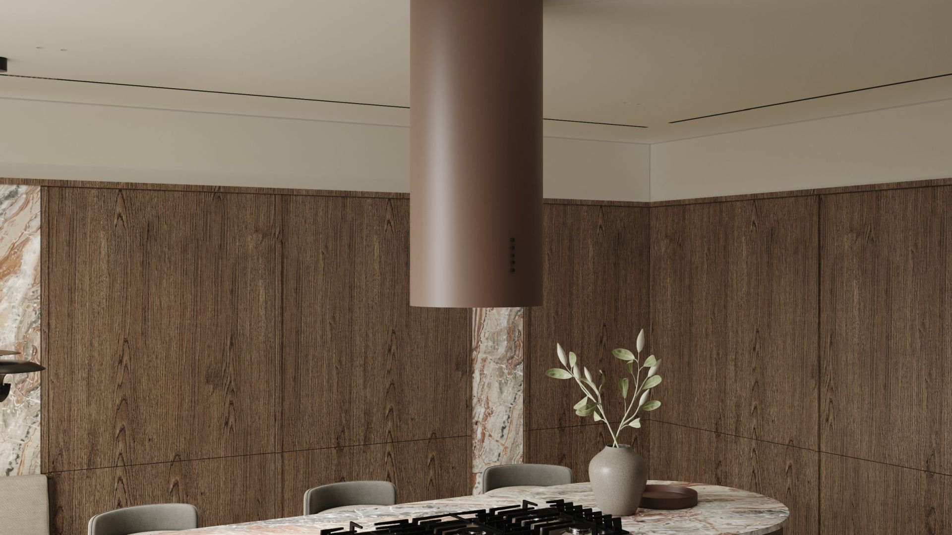 Okap wyspowy Cylindro Eco Dusty Rose - Dusty Rose - Wizualizacja 8